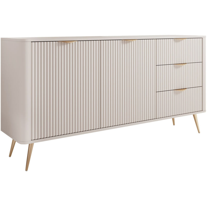 Mobilier1 - Commode Versoe 101, Beige, Avec tiroirs et portes, Nombre de tiroirs: 0, 82x164x38cm