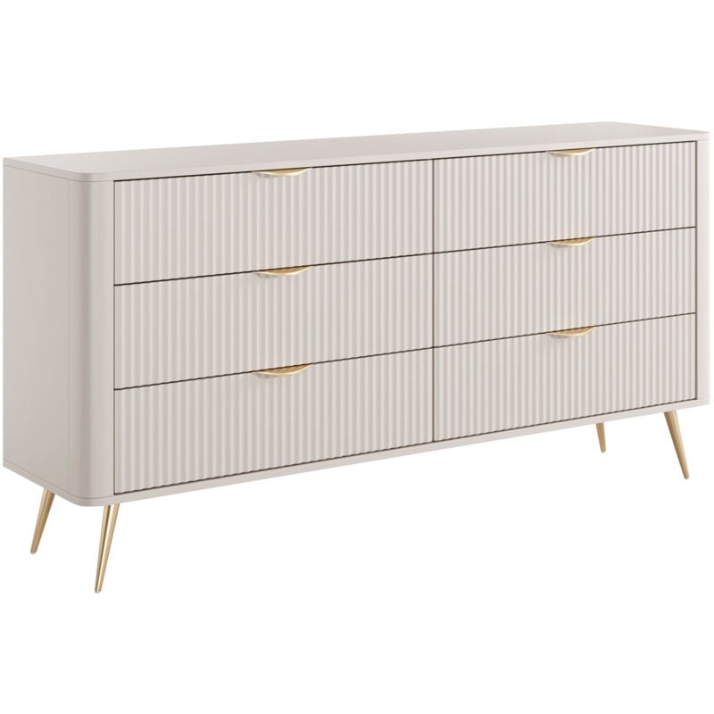 Mobilier1 - Commode Versoe 102, Beige, Avec tiroirs, Nombre de tiroirs: 0, 82x164x38cm