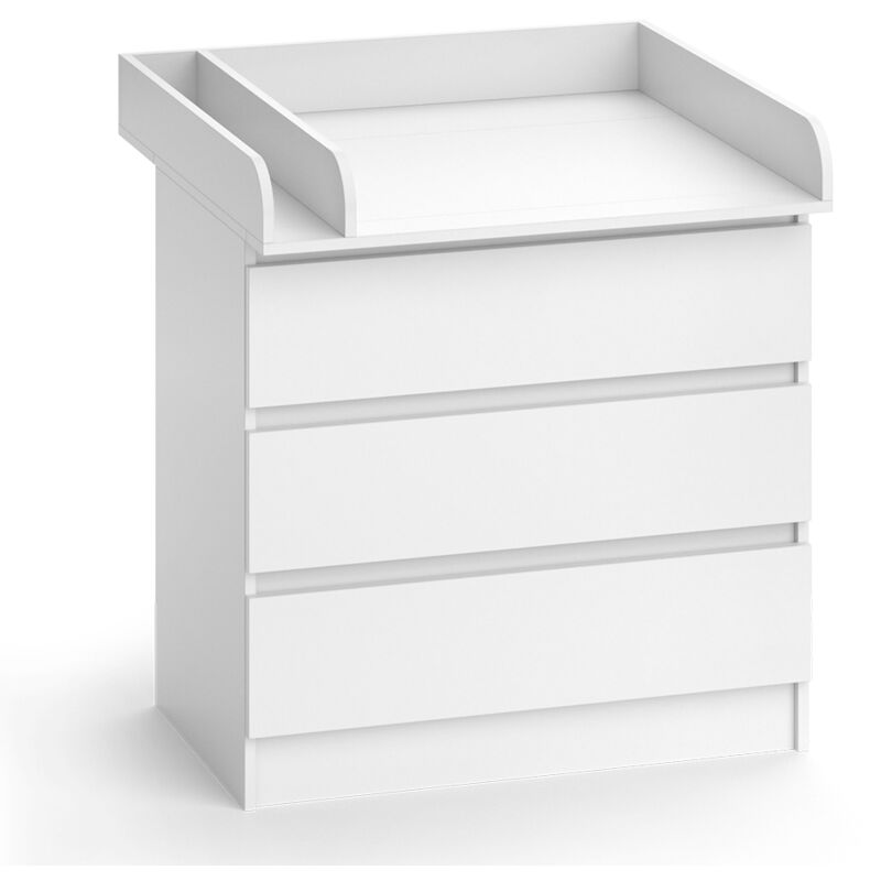 Vicco - Commode à langer Emma, Blanc, 80x85.4cm avec 3 tiroirs