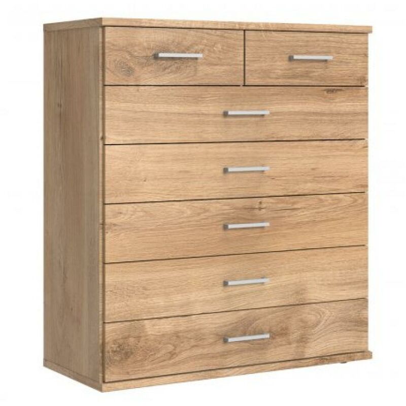 Commode LAVAL 6 tiroirs chêne poutre 90 x 40 cm