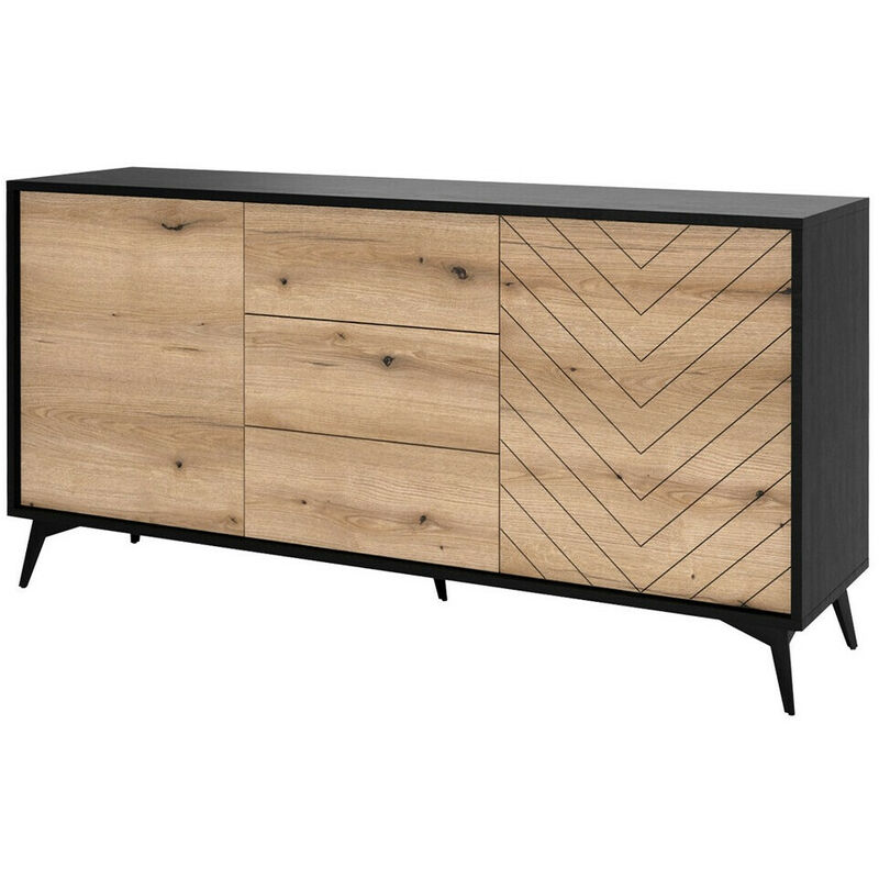 Commode Alelmo 104 , Avec tiroirs et portes, Nombre de tiroirs: 0, 77x154x39cm