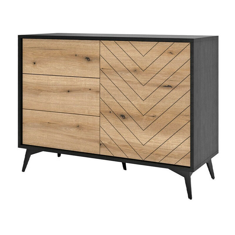 Commode Alelmo 105 , Avec tiroirs et portes, Nombre de tiroirs: 0, 77x104x39cm