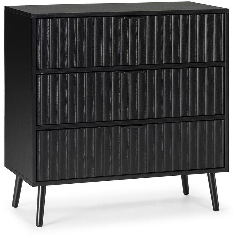 Commode Lluvia 3 tiroirs couleur noir