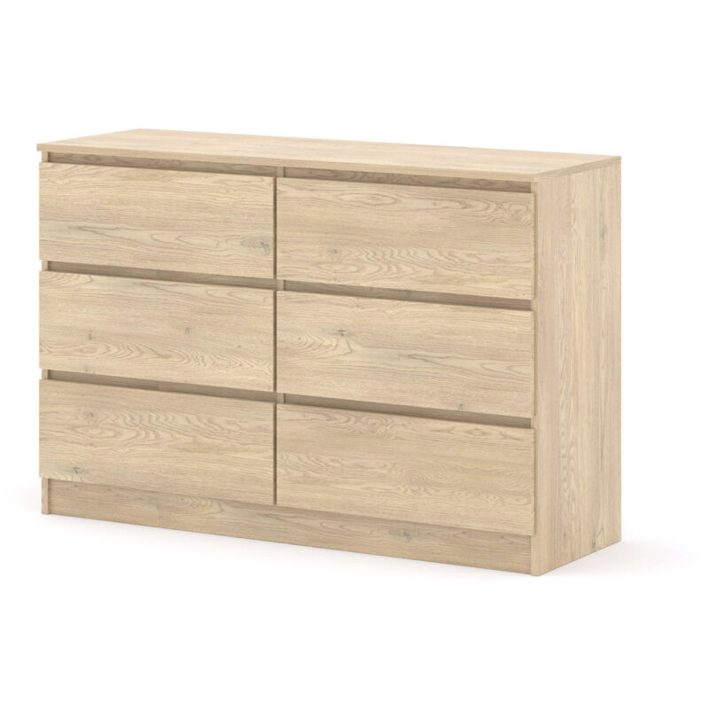 Bim Furniture – Commode MAJA S6 120 cm chêne Cremona – 6 tiroirs – Système sans poignée – Dimensions 120x40x80,5 cm – Style minimaliste Bim Furniture – Commode MAJA S6 120 cm chêne Cremona – 6 tiroirs – Système sans poignée – Dimensions 120x40x80,5 cm – Style minimaliste