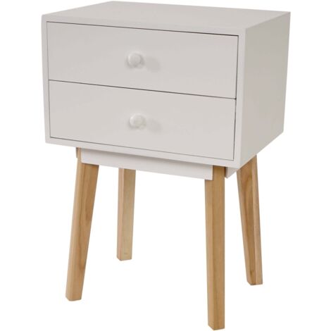 Commode Malmö T271, armoire, table d'appoint, design rétro 59x40x30cm, blanc