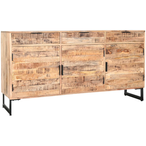 Commode Mangue Métal 150X40X80 Naturel Naturel
