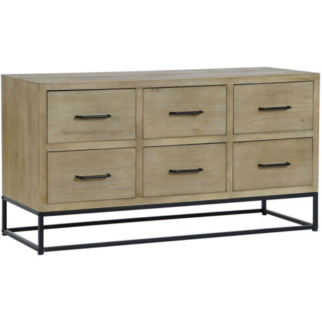 Commode Mdf Métal 120X40X64 Naturel