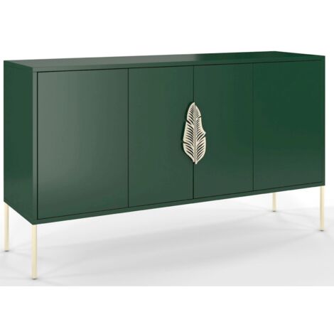Commode Merlin 138 x 40 x 79 cm Bois - Vert et doré