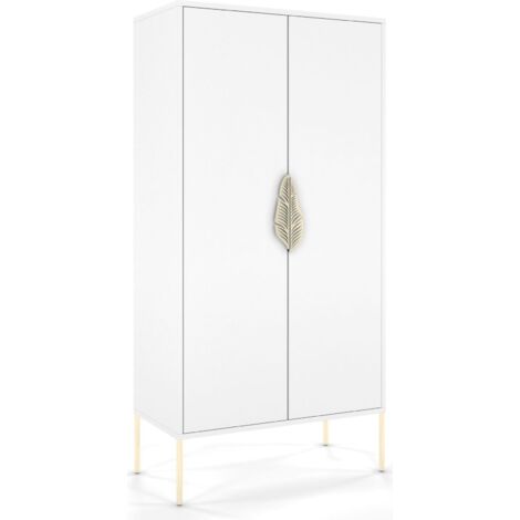 Commode Merlin 160 x 40 x 80 cm Bois - Blanc et doré