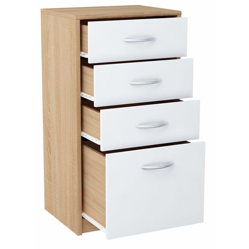 Commode 45cm 4S BLANC-SONOMA 4 tiroirs