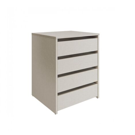 Commode, Meuble de rangement avec 4 tiroirs coloris chêne - Hauteur 61,8 x Longueur 50 x profondeur 45 cm