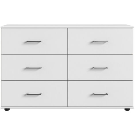 Commode, meuble de rangement coloris Blanc - Longueur 130 x Hauteur 83 x Profondeur 41 cm