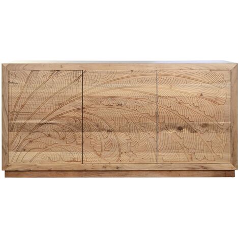 Commode, meuble de rangement en bois d'acacia et MDF coloris naturel - Longueur 178 x Profondeur 46 x hauteur 90 cm -PEGANE-