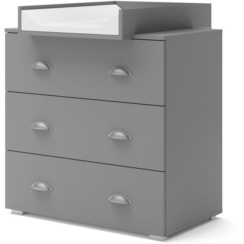 Commode mia 80 cm avec table à langer en basalte