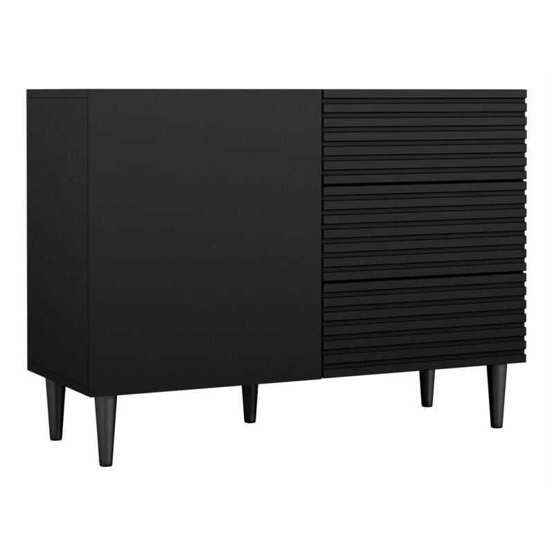 Commode Comfivo Mavmono 100, Noir, Avec tiroirs et portes, Nombre de tiroirs: 0, 76x104x40cm