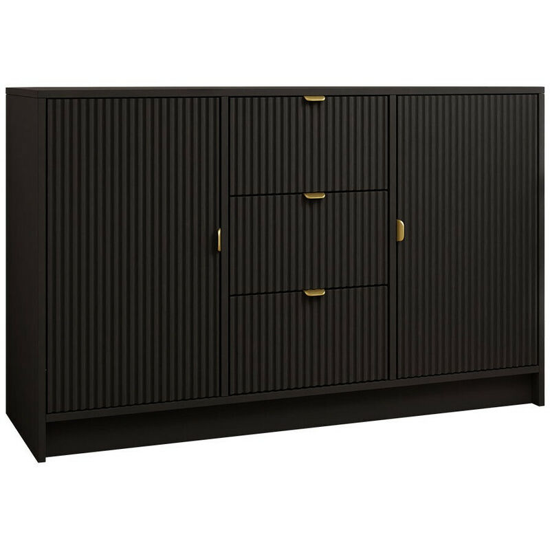 Commode Comfivo Larmire 101, Noir, Avec tiroirs et portes, Nombre de tiroirs: 0, 75x118x40cm