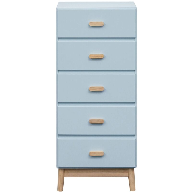 Commode Rebecca Mobili Kuro 115x50x40 mdf Bois Bleu ciel Marron Scandinave