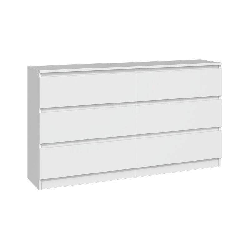 Aster T6 Commode chambre/bureau/salon 138x40x75 / 6 tiroirs Meuble de rangement moderne Chiffonier Style Scandinave Dressing Aster T6 Commode chambre/bureau/salon 138x40x75 / 6 tiroirs Meuble de rangement moderne Chiffonier Style Scandinave Dressing