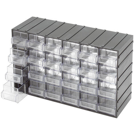 Commode Modulaire à 24 Tiroirs Transparents, 382 X 148 X 230 Mm
