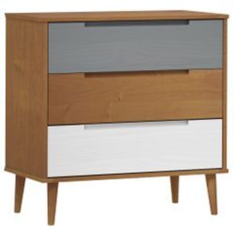 Commode MOLDE Marron 80x40x80 Bois de pin solide