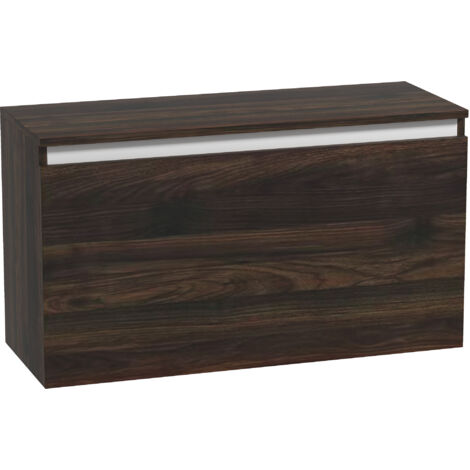 Commode Murale avec Tiroir sans Poignées et Fixation Murale, 80x30x45 cm, Noyer