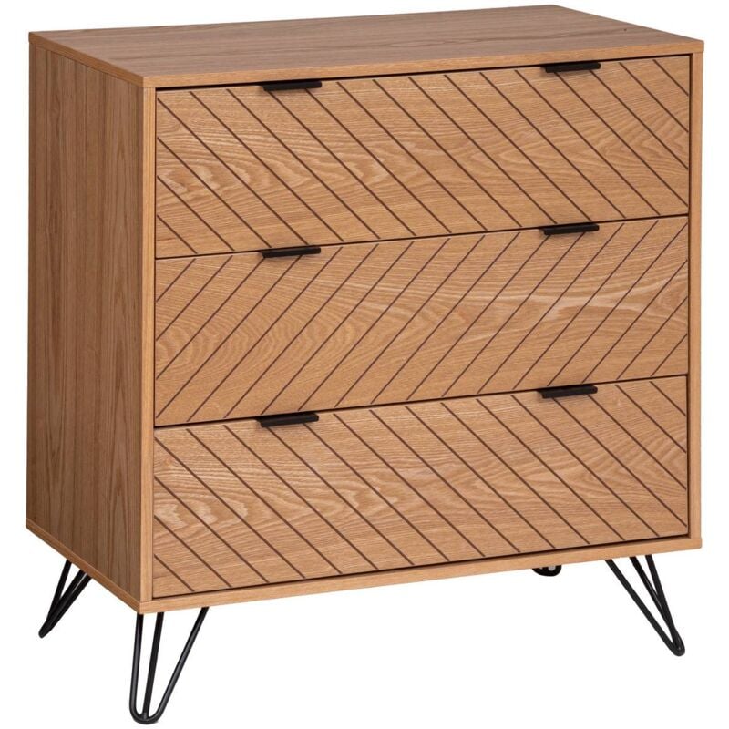 Commode Naomi bois et métal 3 tiroirs Atmosphera créateur d'intérieur