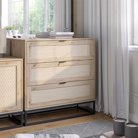 Commode Natal, Marron, 140 x 92.5 cm avec 3x tiroirs, Vicco