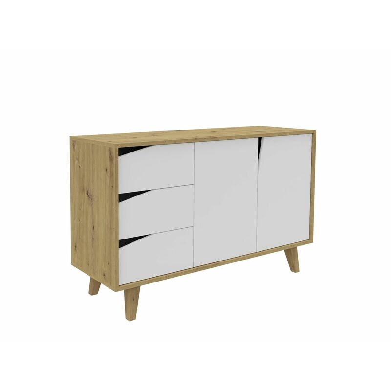 commode nexo de 124 cm à 2 portes - blanc