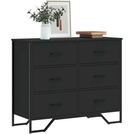 Commode Baroque En Bois Noire Style Ancien - 3 Tiroirs, 85 Cm De Haut (Palazzo INT)