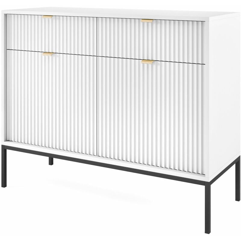 Bim Furniture - Commode nova sands KSZ104 Buffet avec 2 tiroirs blanc mat