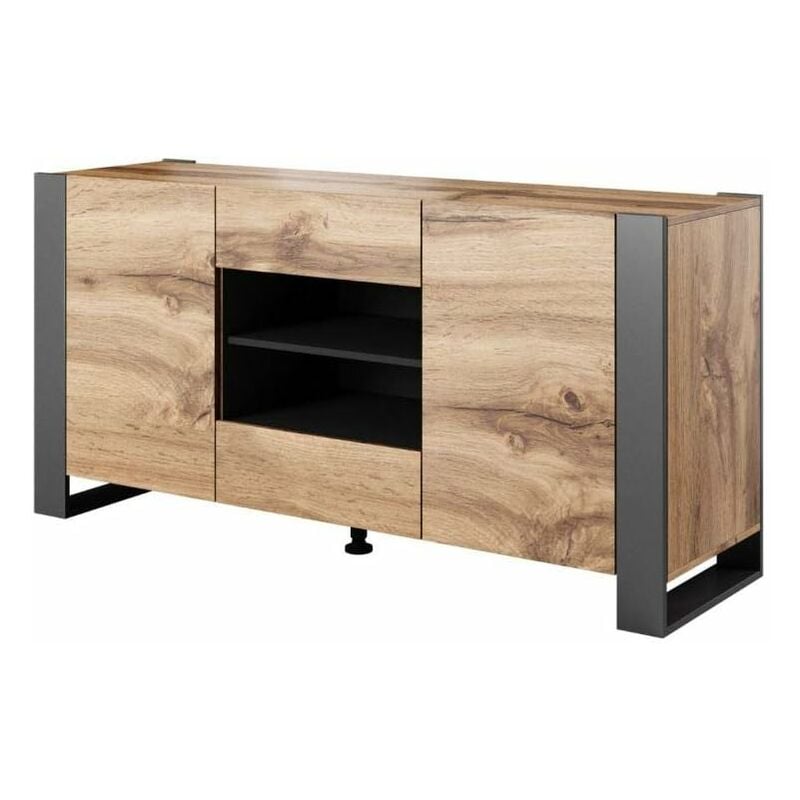 Commode nunki 164 cm chêne wotan / anthracite