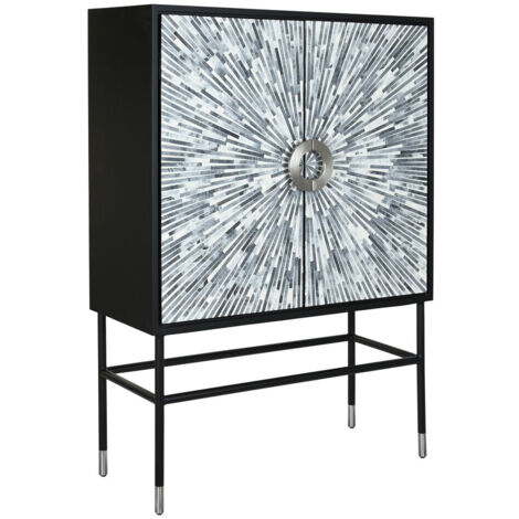 Commode Os Résine 100X40X140 Taracea Noir