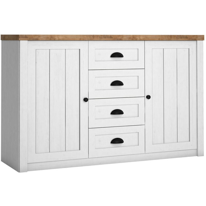 Commode Ferdore 102 , Avec tiroirs et portes, Nombre de tiroirs: 0, 87x130x43cm