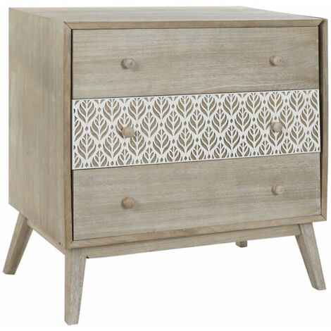 Commode Paulownia 80X42X80 Feuille Naturel