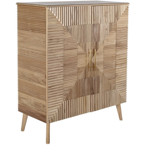 Commode Paulownia Mdf 100X44X118 Marron Clair