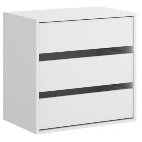 Commode pour armoire Sofia Blanc mat avec 3 tiroirs Blanc
