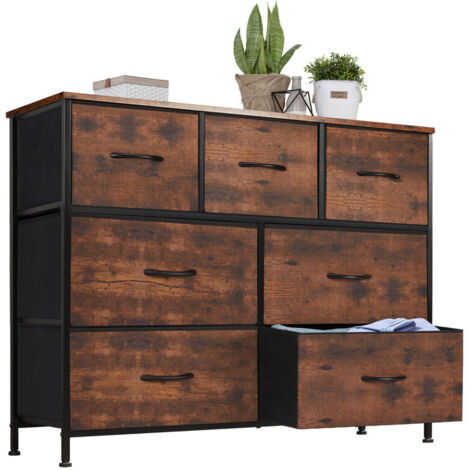 Commode pour chambre – 7 tiroirs en tissu, organisateur de rangement pour vêtements, meuble de salon ou vitrine