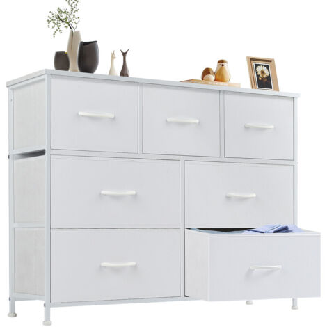 Commode pour chambre – 7 tiroirs en tissu, organisateur de rangement pour vêtements, meuble de salon ou vitrine