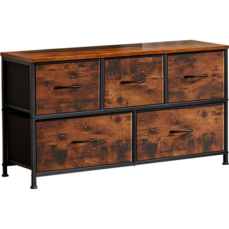 Commode pour chambre à coucher avec 5 tiroirs, meuble de rangement,commode en tissu,unité de rangement pour placard, chambre, salon, couloir, chambre