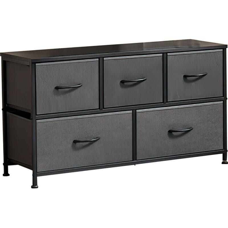Commode pour chambre à coucher avec 5 tiroirs, meuble de rangement,commode en tissu,unité de rangement pour placard, chambre, salon, couloir, chambre