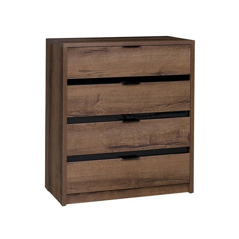 Commode Fivelbo 102, Chêne du Monastery + Noir brillant, Avec tiroirs, Nombre de tiroirs: 0, 90x81x40cm