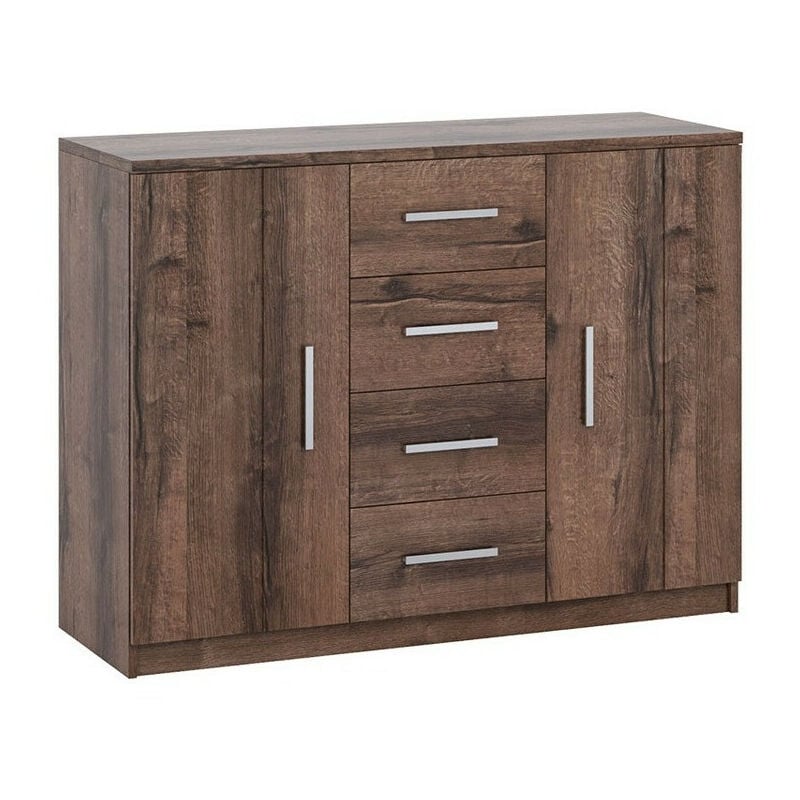 Commode Catromi 100, Chêne du Monastery, Avec tiroirs et portes, Nombre de tiroirs: 0, 90x120x40cm