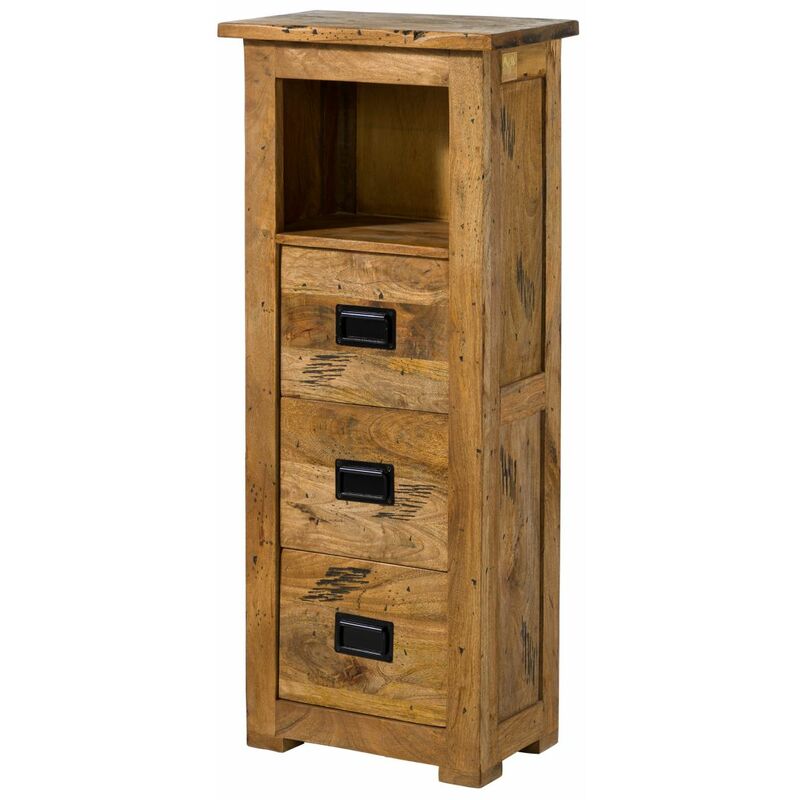 Commode 50x30 Manguier laqué Bois naturel railway 181