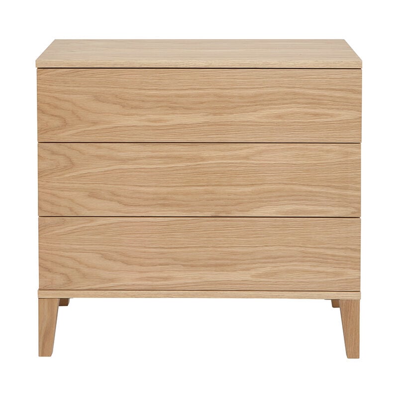 Miliboo - Commode scandinave en bois clair chêne 3 tiroirs L80 cm freddy
