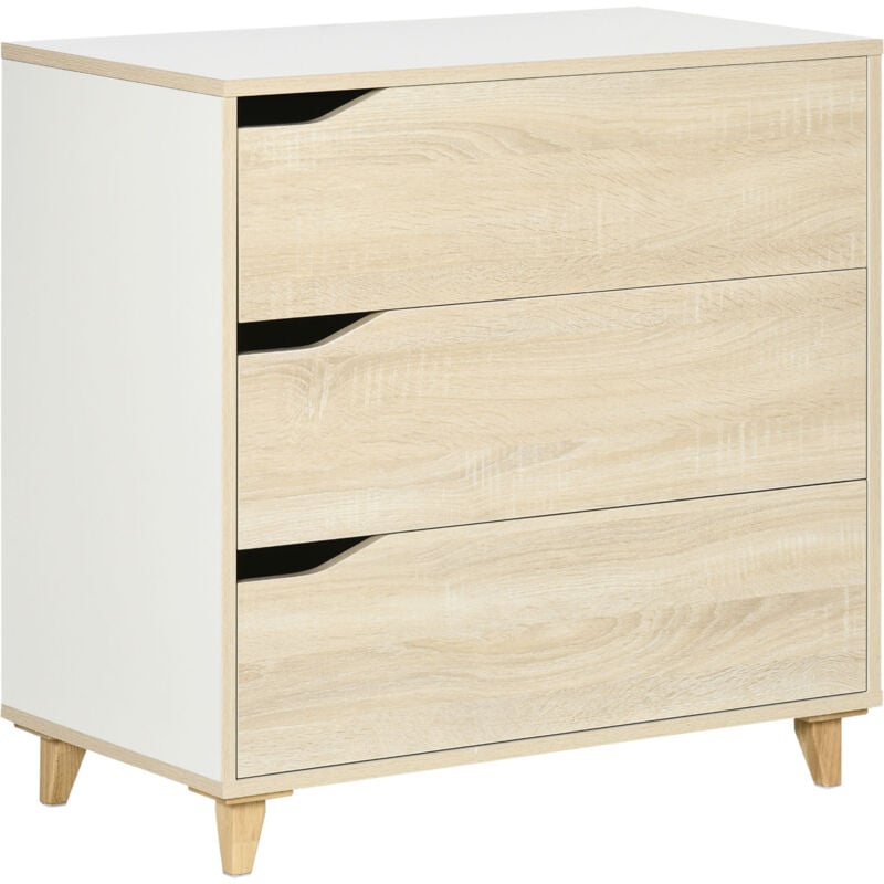 Commode scandinave julia blanc et bois clair