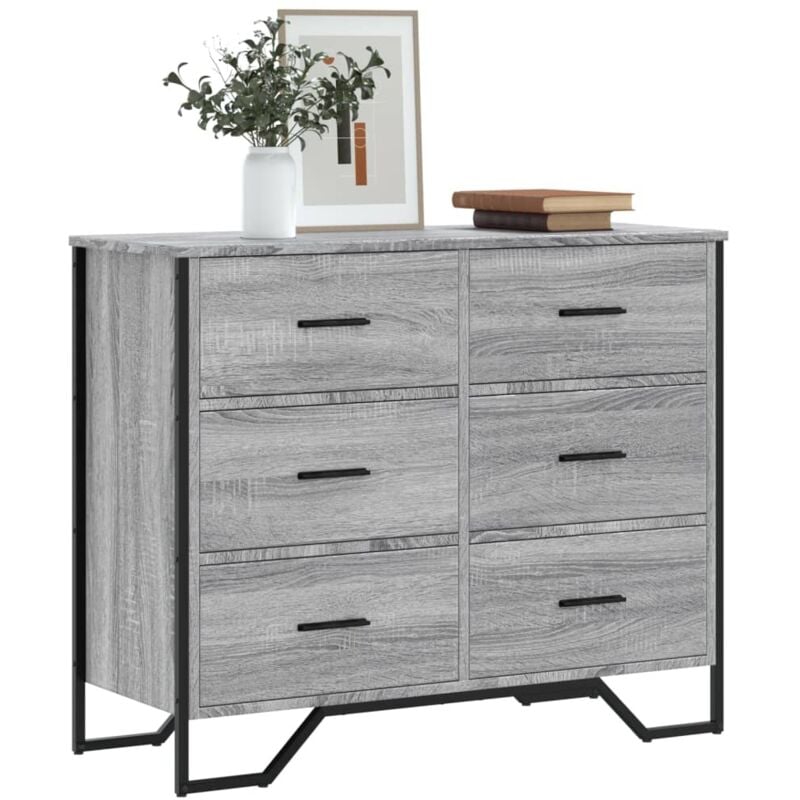 Maisonchic - vidaXL Commode sonoma gris 91x35,5x74,5 cm bois d'ingénierie
