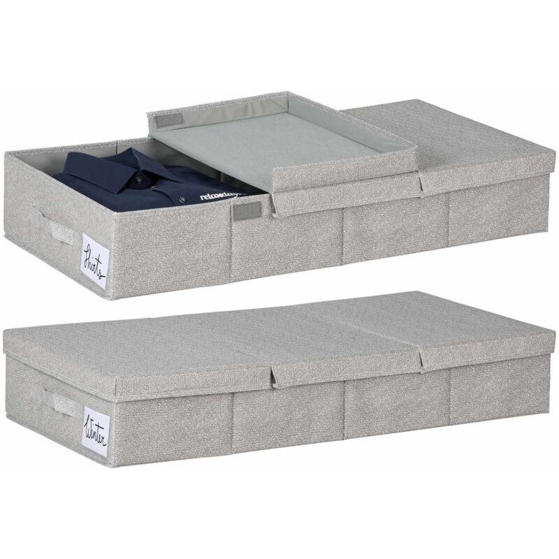 Commode sous lit avec couvercle lot de 2
