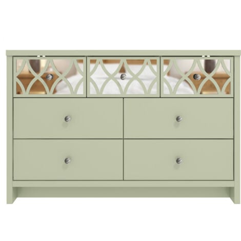 Commode à 4 tiroirs GALANO Iris 3 Plus – Commode Multi Moderne avec tiroirs en Miroir – Organisateurs et Armoire de Rangement pour Chambre à Coucher – Console pour entrée – Couloir ou Salon – Couleur