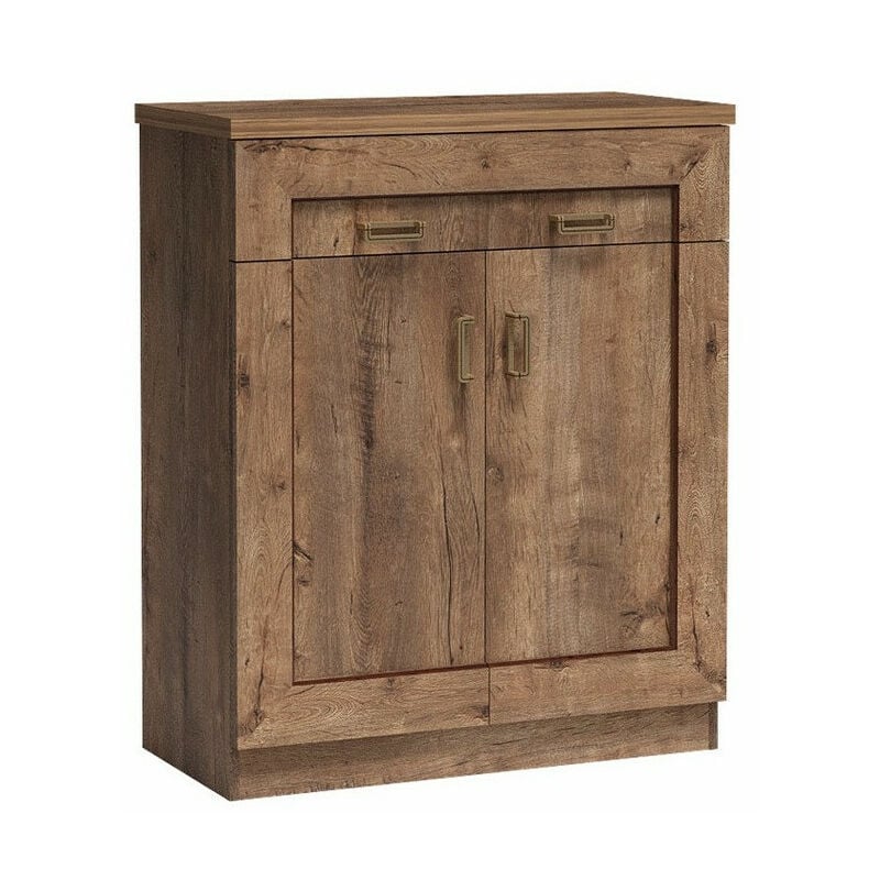 Commode Lircava 101, Chêne de Lefkas, Avec tiroirs et portes, Nombre de tiroirs: 0, 110x90x44cm