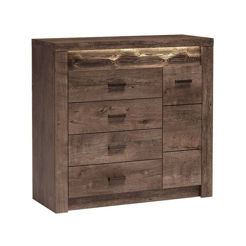 Commode Serfeno 115, Chêne sombre, Avec tiroirs et portes, Nombre de tiroirs: 0, 104x109x42cm